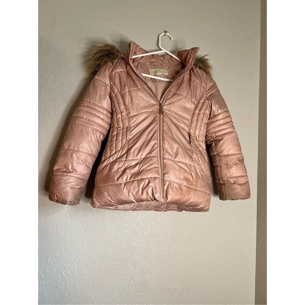 MICHAEL KORS Rose Gold Stadium Length Puffer Jacket 7/8